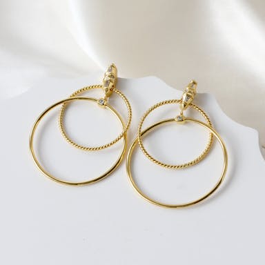 Saturn Statement Gold Earrings by Jackie Mack Designs